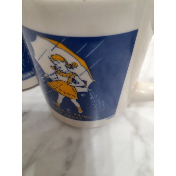 3 Morton Salt Coffee Cups 10 Oz Pictures From 1972, 1921 And 1956 When It Rains - Picture 4 of 9